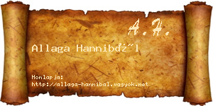 Allaga Hannibál névjegykártya